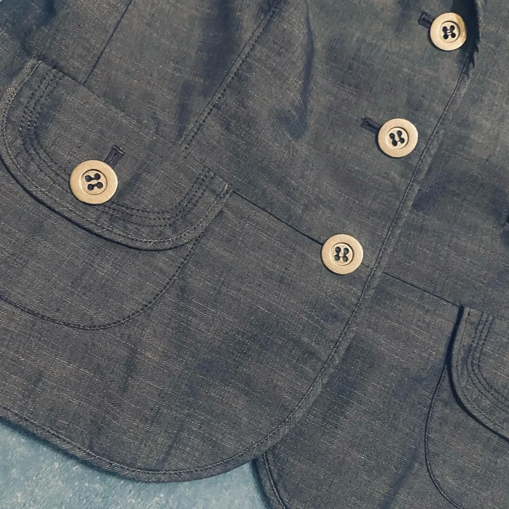 Classic Style ! Great brushed denim look ! Ann Taylor Loft Petites size 14P - Picture 4 of 8